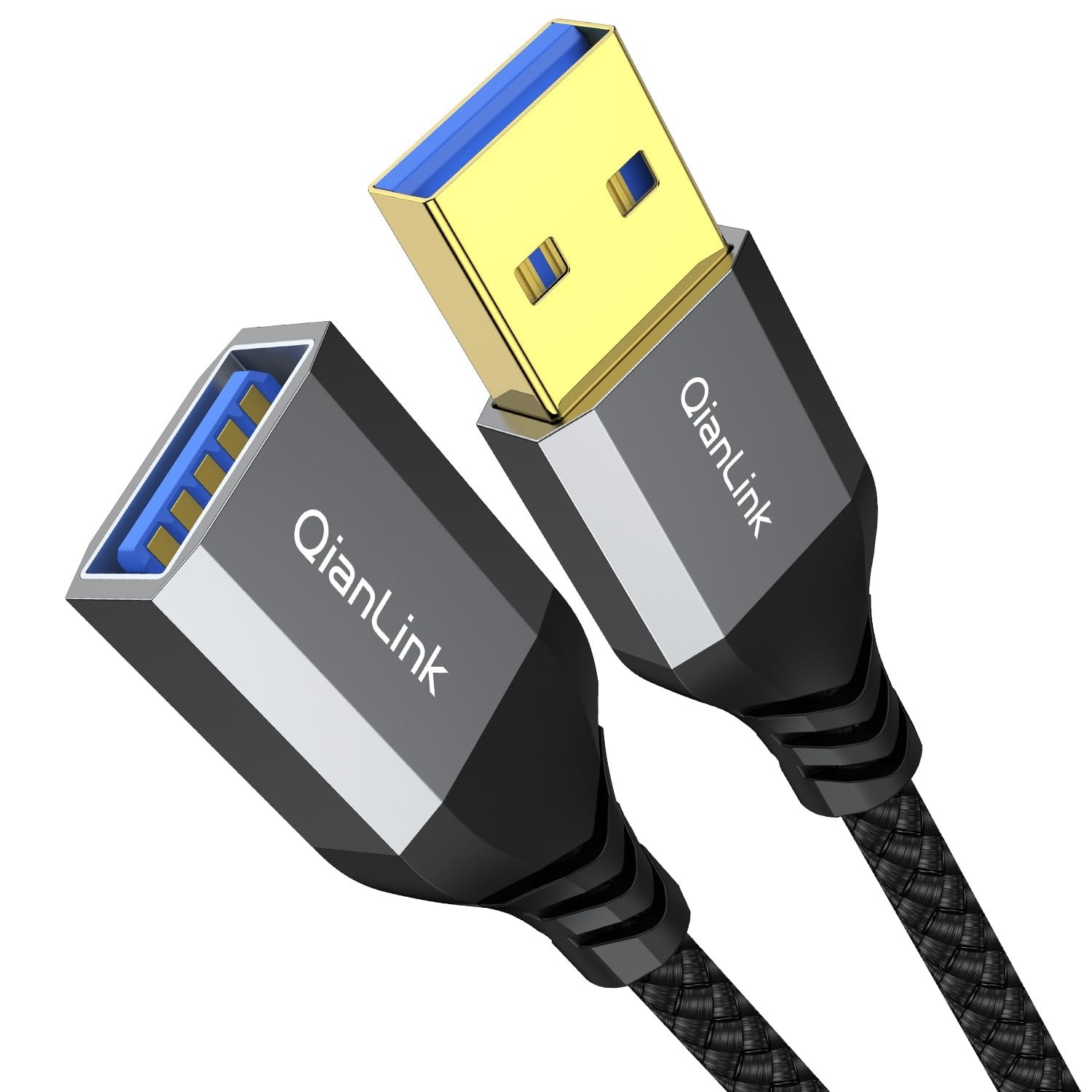  USB 3.0 Extension Cable (3.3FT), Nylon Braided USB Extender Compatible with Web