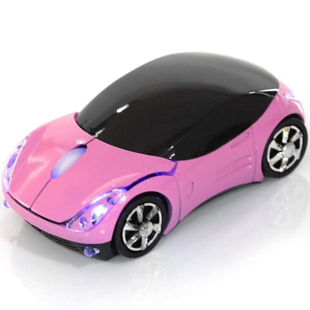 Pink Wireless Car Mouse - 2.4G with USB Receiver, Optical pink