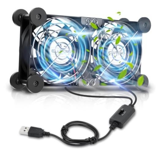 ELUTENG Dual Cooling Fan with Temperature Controller 80mm