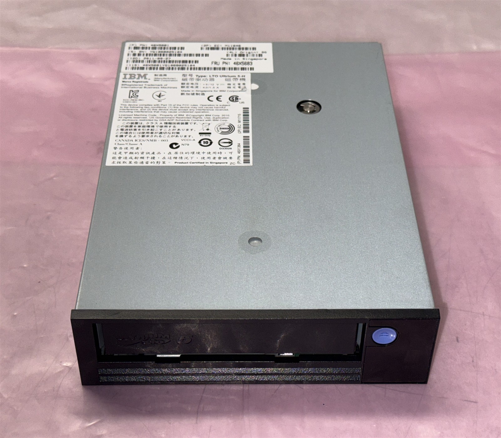 IBM 46X5681 SAS TAPE DRIVE ULTRIUM-5 HH V2 LTO-5 TAPE DRIVE 46X5683