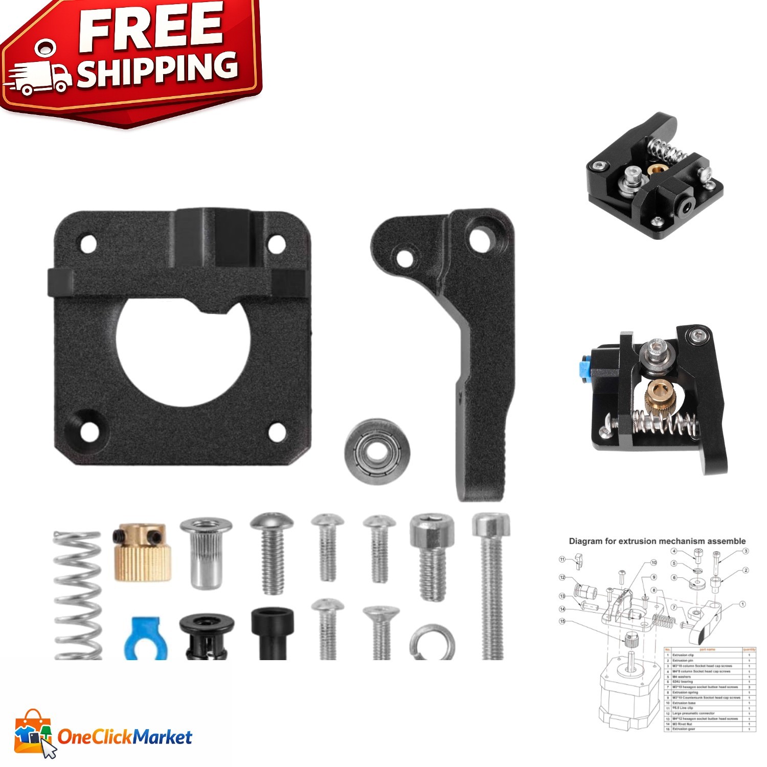 Efficient Bowden Extruder for Enhanced 3D Printing - Fits Multiple Models