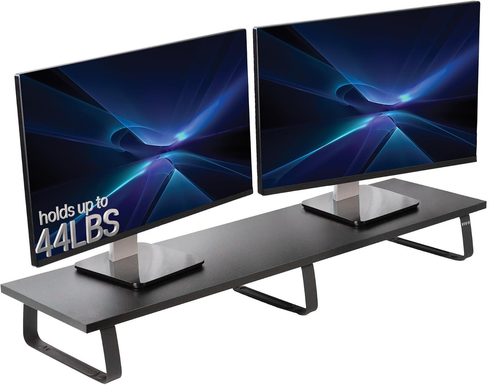 39 Inch Long Monitor Stand Wood Steel Desktop Riser Dual Screen TV Keyboard