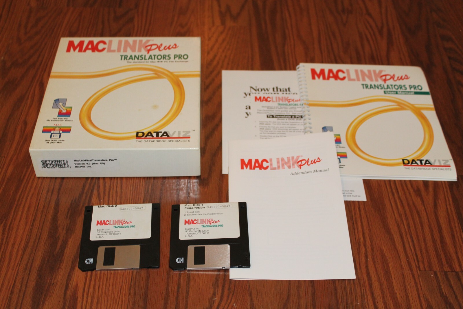 Maclink Plus Translators Pro on 3.5" disks with box and manual for Macintosh