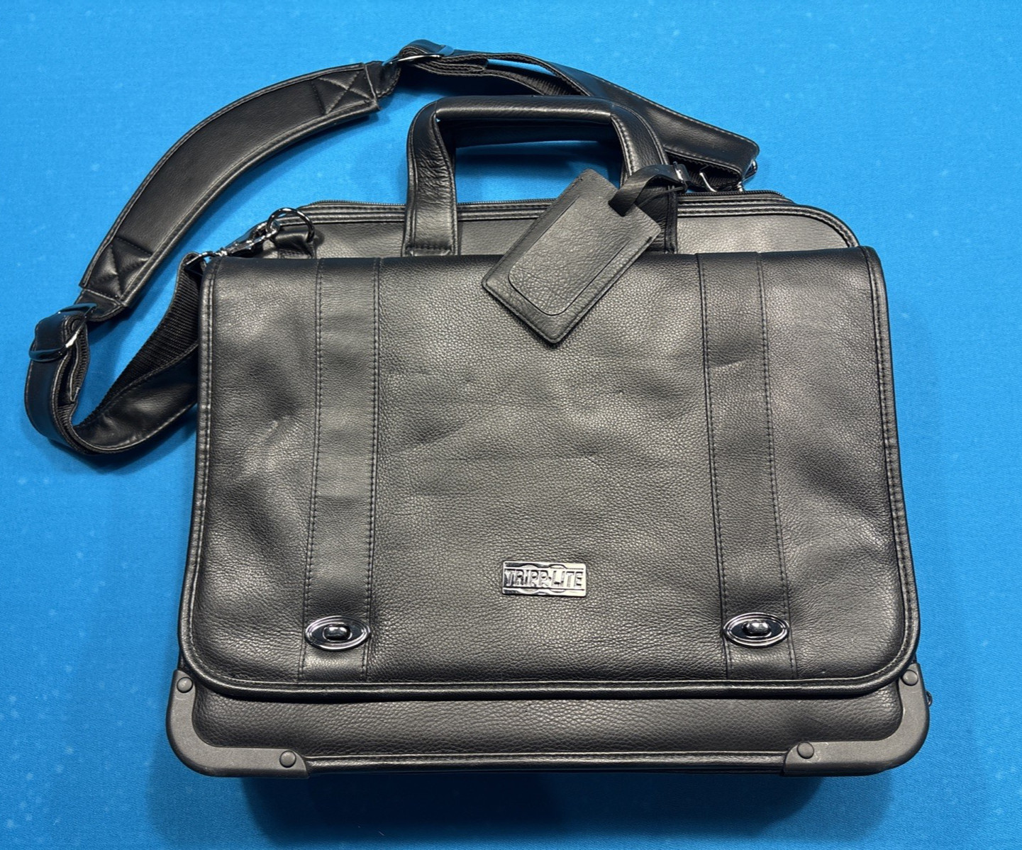 Tripp Lite BLACK Leather Laptop Computer BAG Work Briefcase Nice 💎