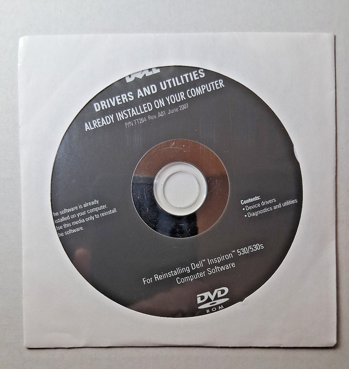 Drivers and Utilities Reinstallation DVD - Dell Inspiron 530/530S Factory Sealed