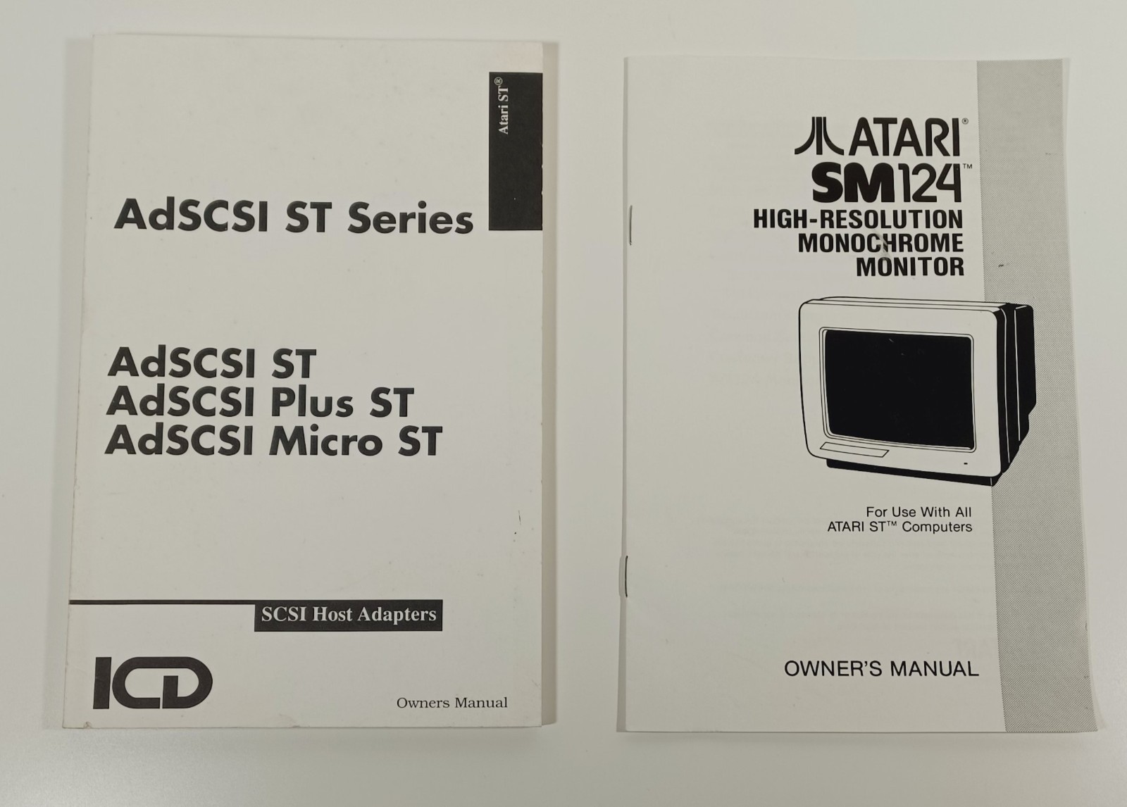 Vintage Atari ST SM124 Monitor ICD AdSCSI Host Adapters Owner's Manual Lot