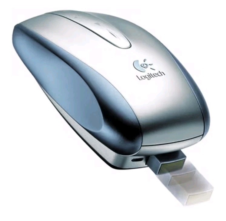 RARE Logitech V500 Cordless USB Optical Notebook Mouse (Silver) 