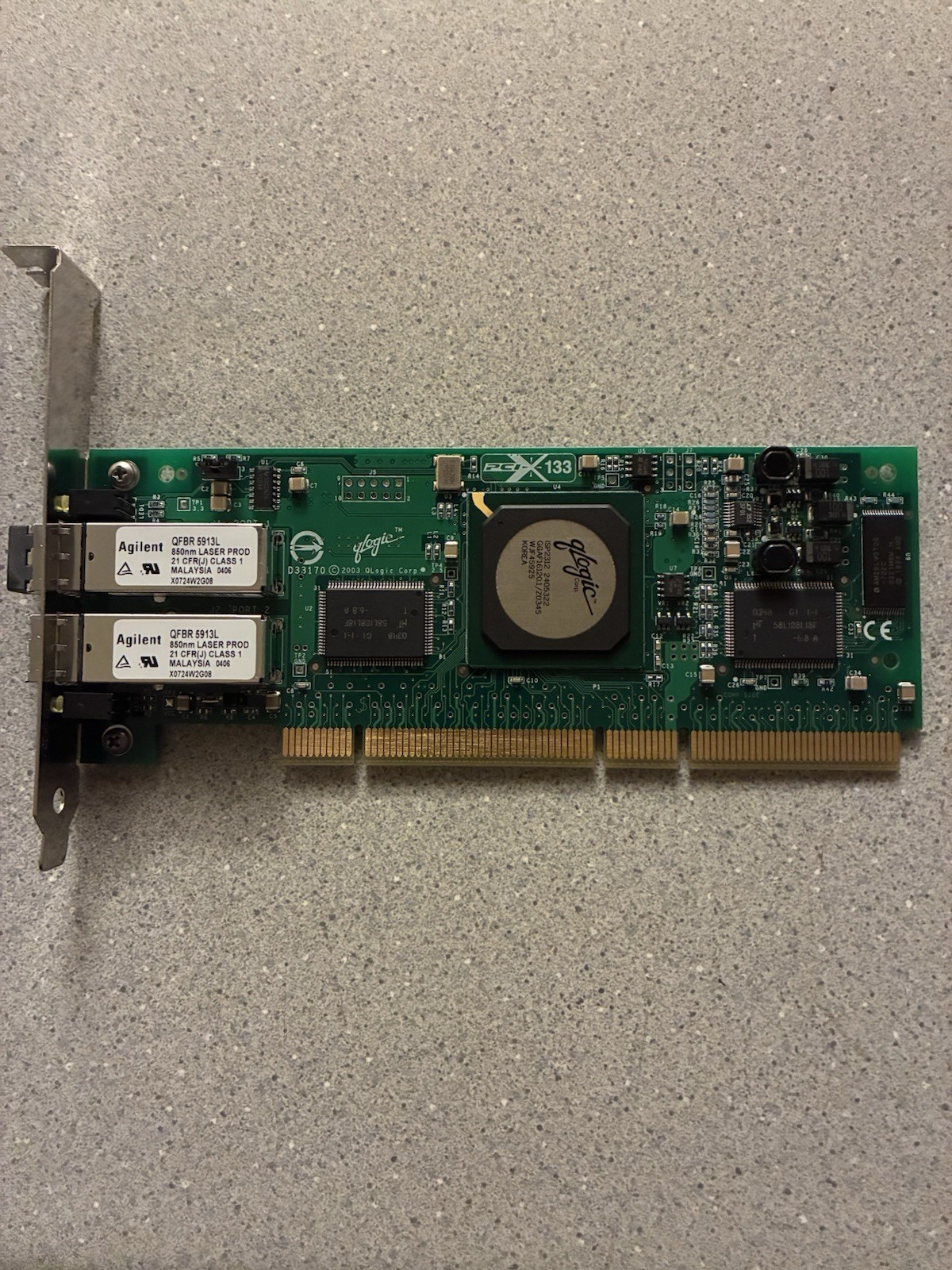 QLogic ISP2312 PCI-X 133 Dual-Port Fibre Channel HBA w/ Agilent QFBR-5913L SFPs