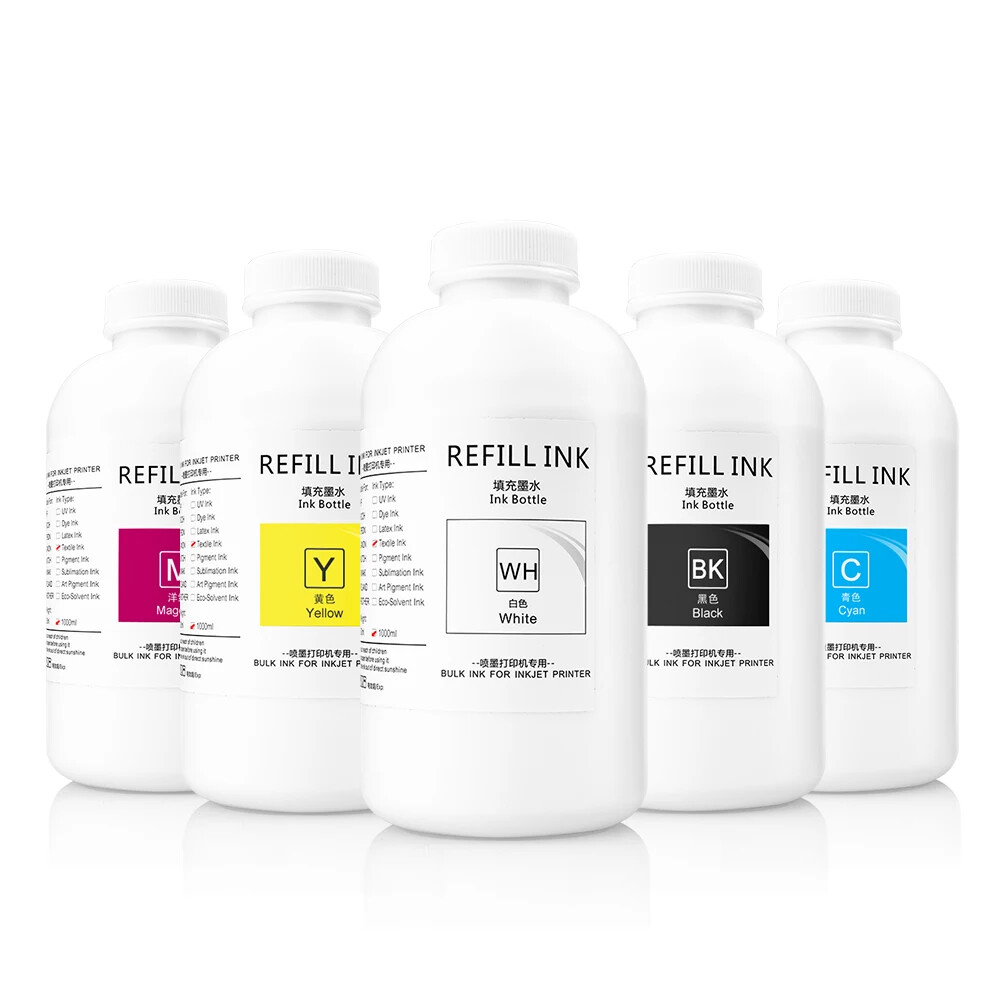 1000mL×5 DTG Fabric Printing Ink Suitable for Epson F2000/F3000/F2100 Printers