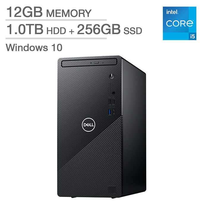 Dell Inspiron 3891 Desktop Computer Intel i5-11400 1TB 256GB SSD 12GB RAM Win 10