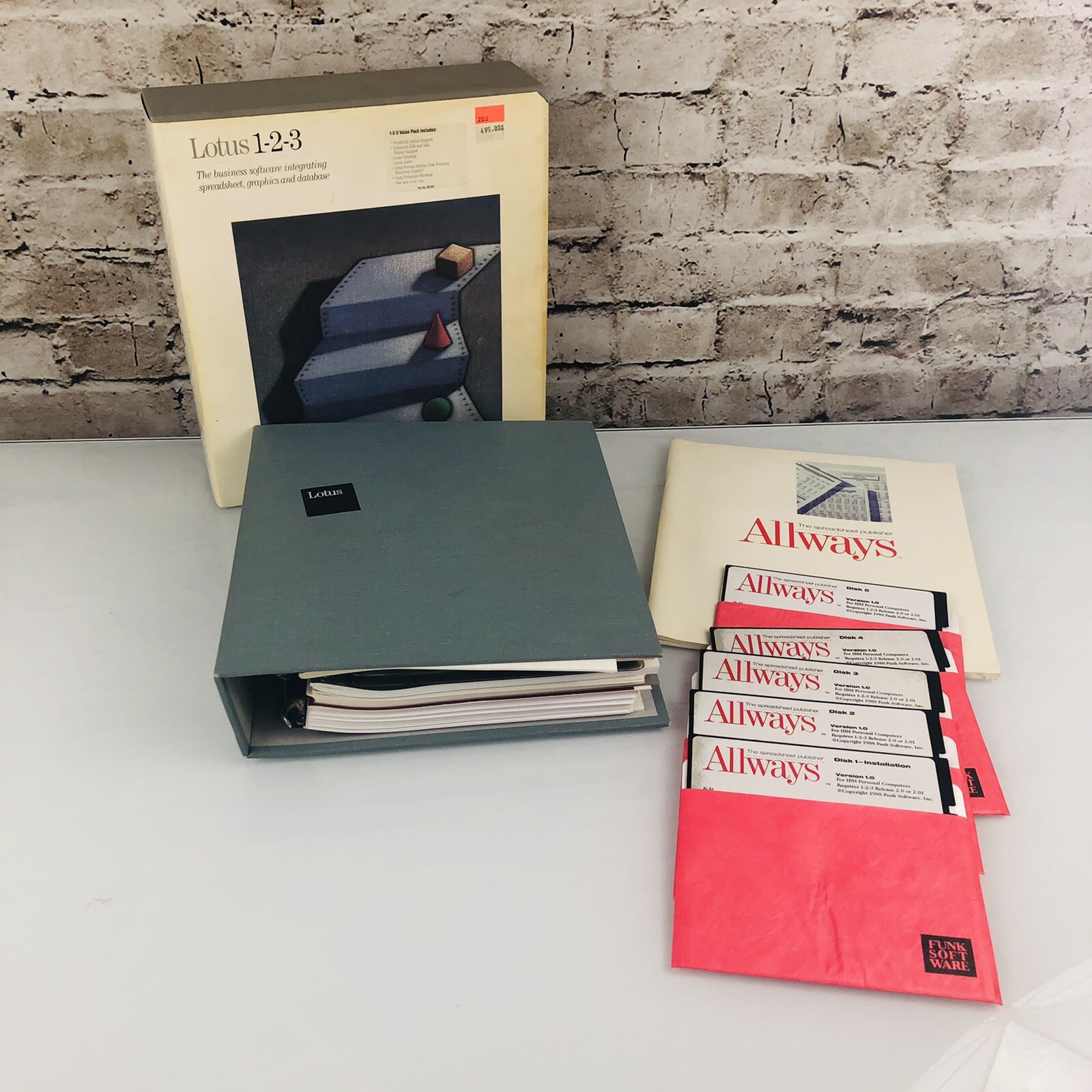 1986 Lotus 1-2-3 Version 2.01 3.5" Disk Software IBM 821412 Allways Spreadsheet