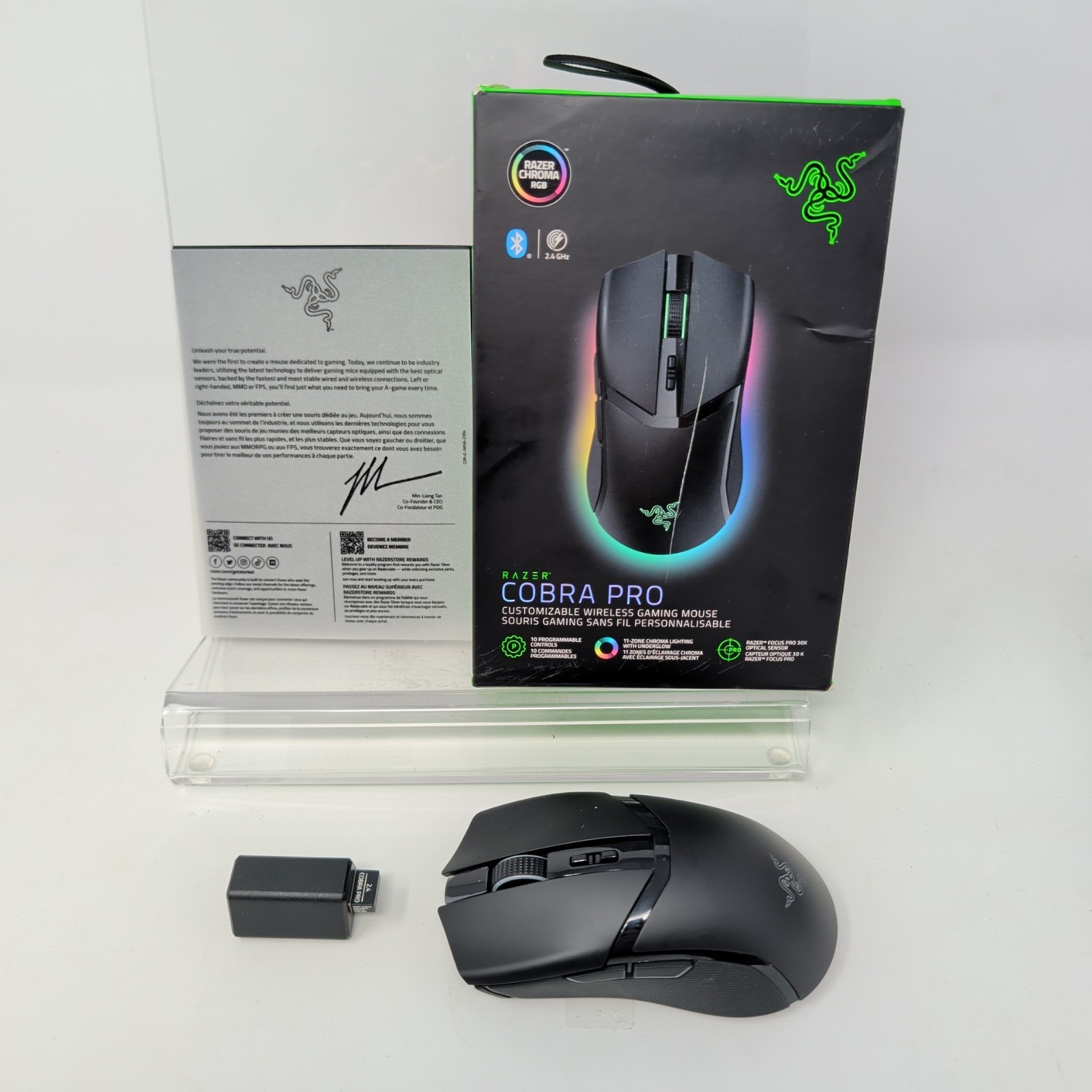 Open Box, Razer Cobra Pro Lightweight Wireless PC Gaming Mouse with Chroma RGB
