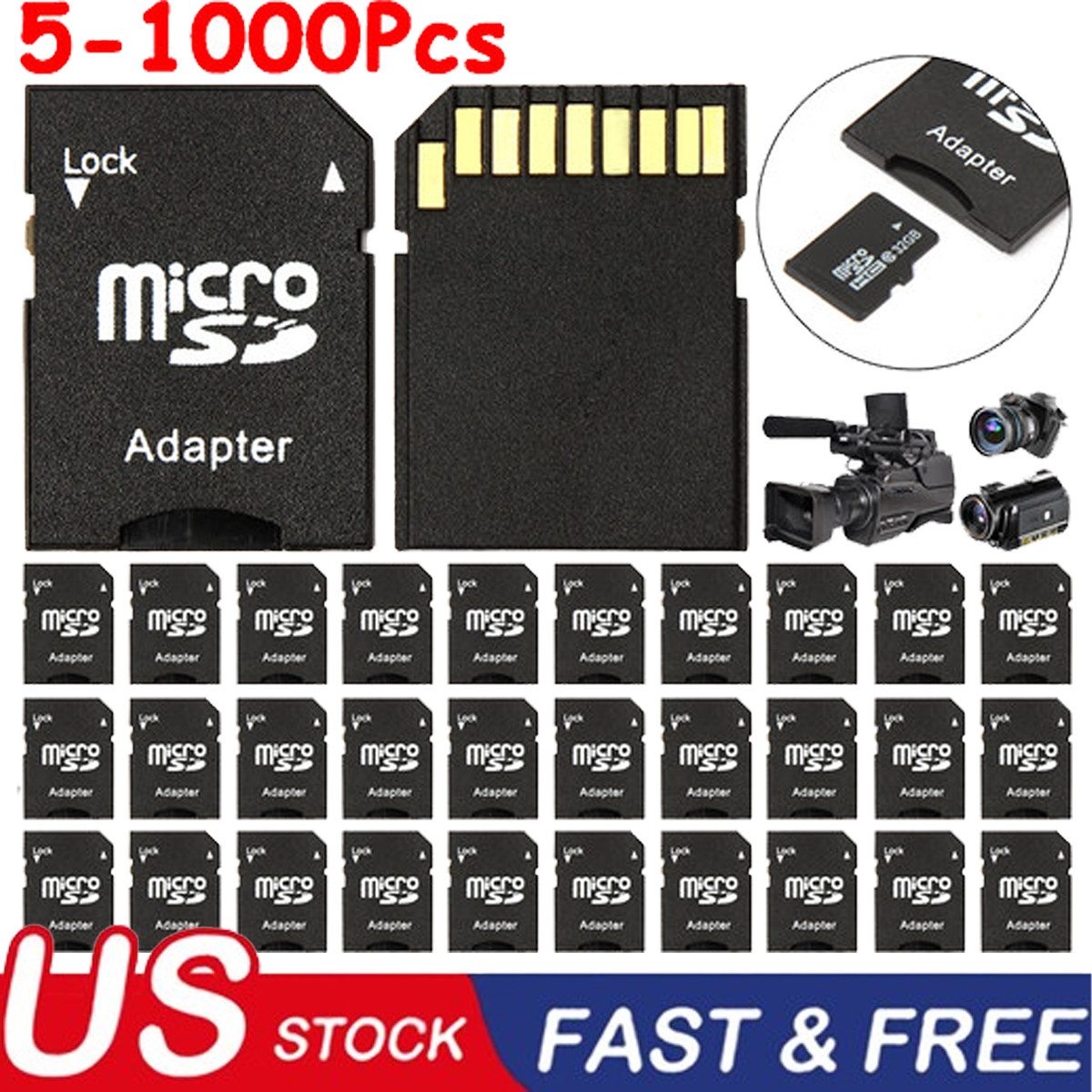 Micro SD to SD Adapter TF TransFlash to SDHC Memory Card Converter LOT