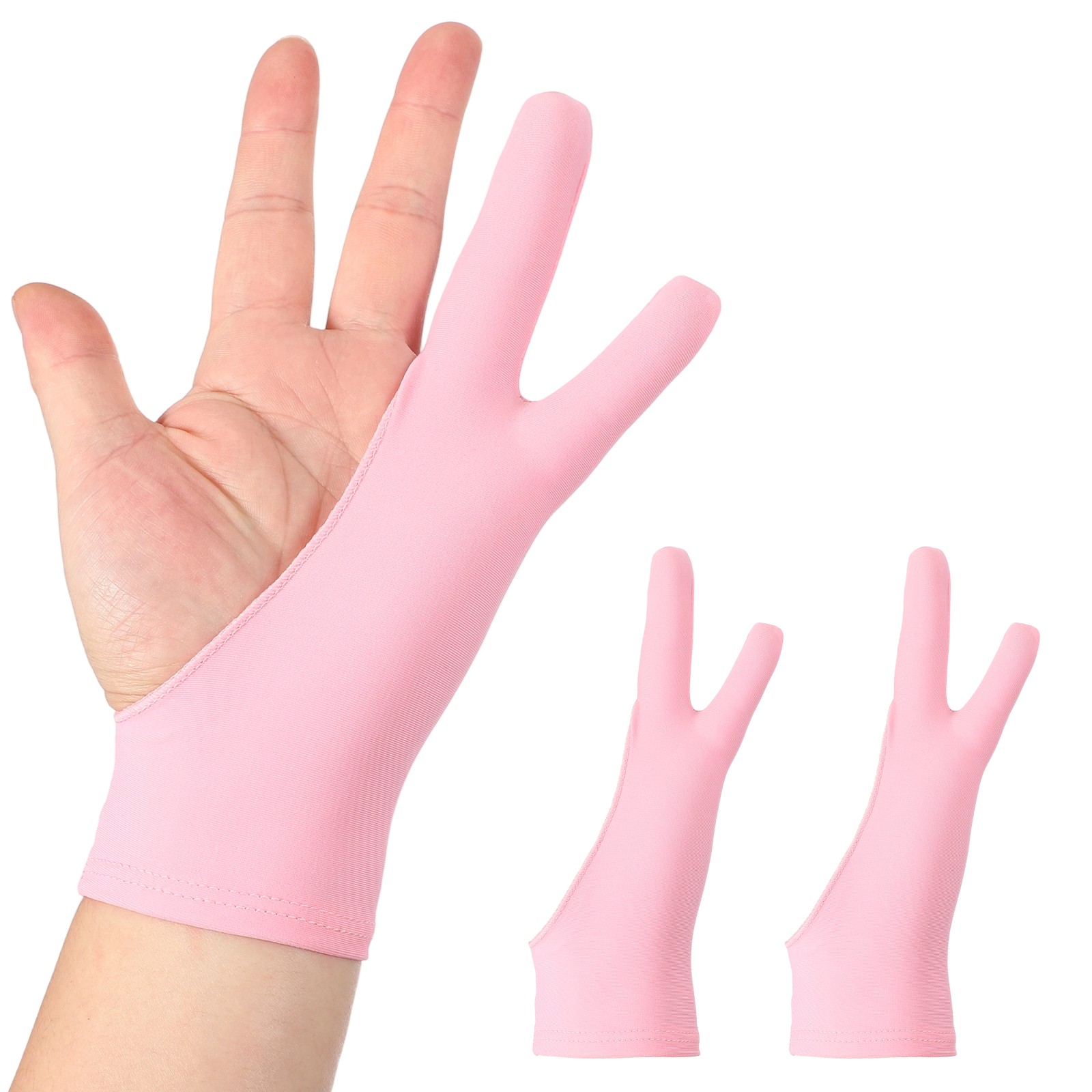 2pcs Artist Drawing Glove l Size Two Fingers Graphics Painting Glove Pink