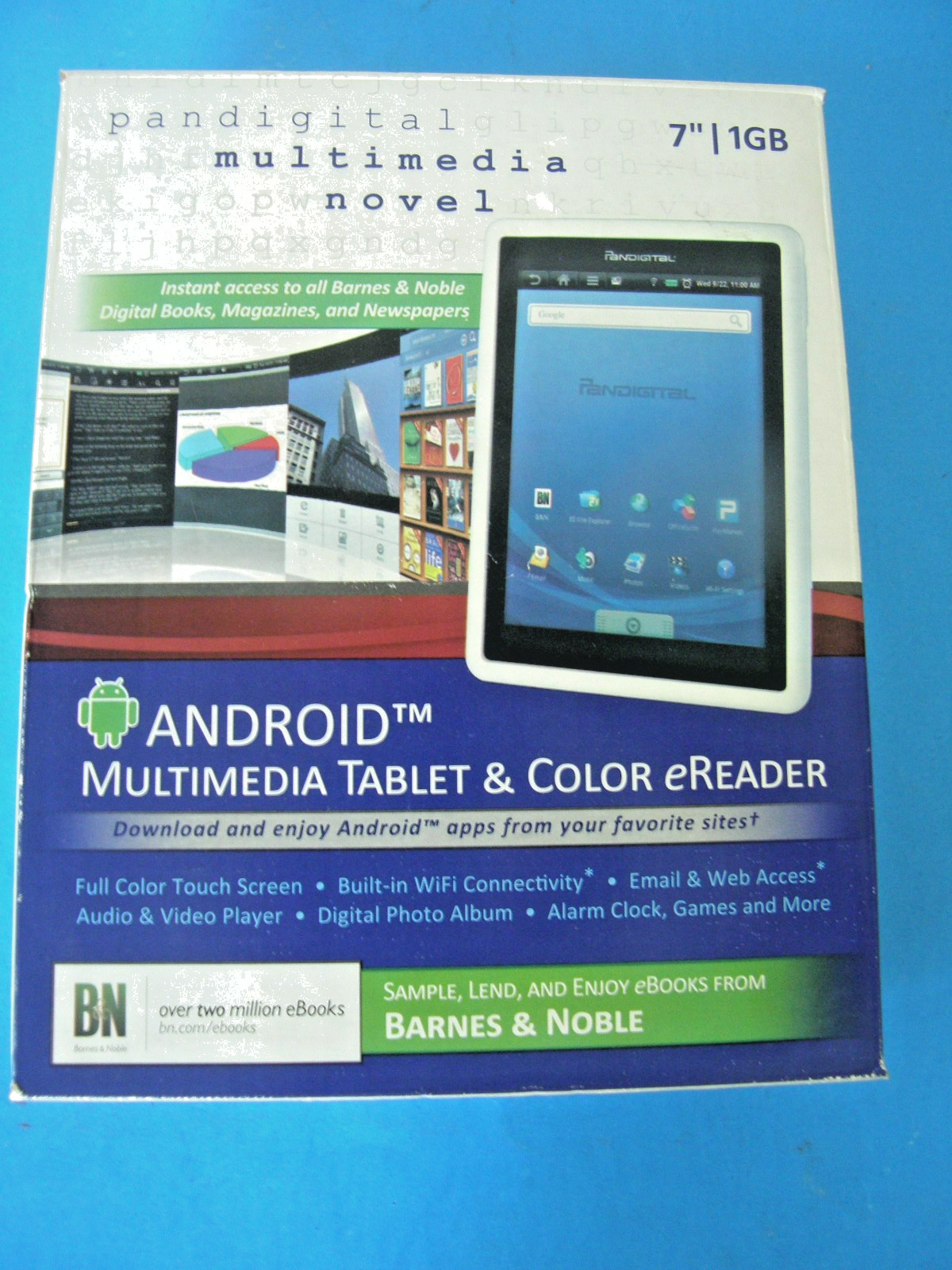 Android Pandigital Multimedia Tablet Novel & Color Reader 1GB, Wi-Fi, 7in