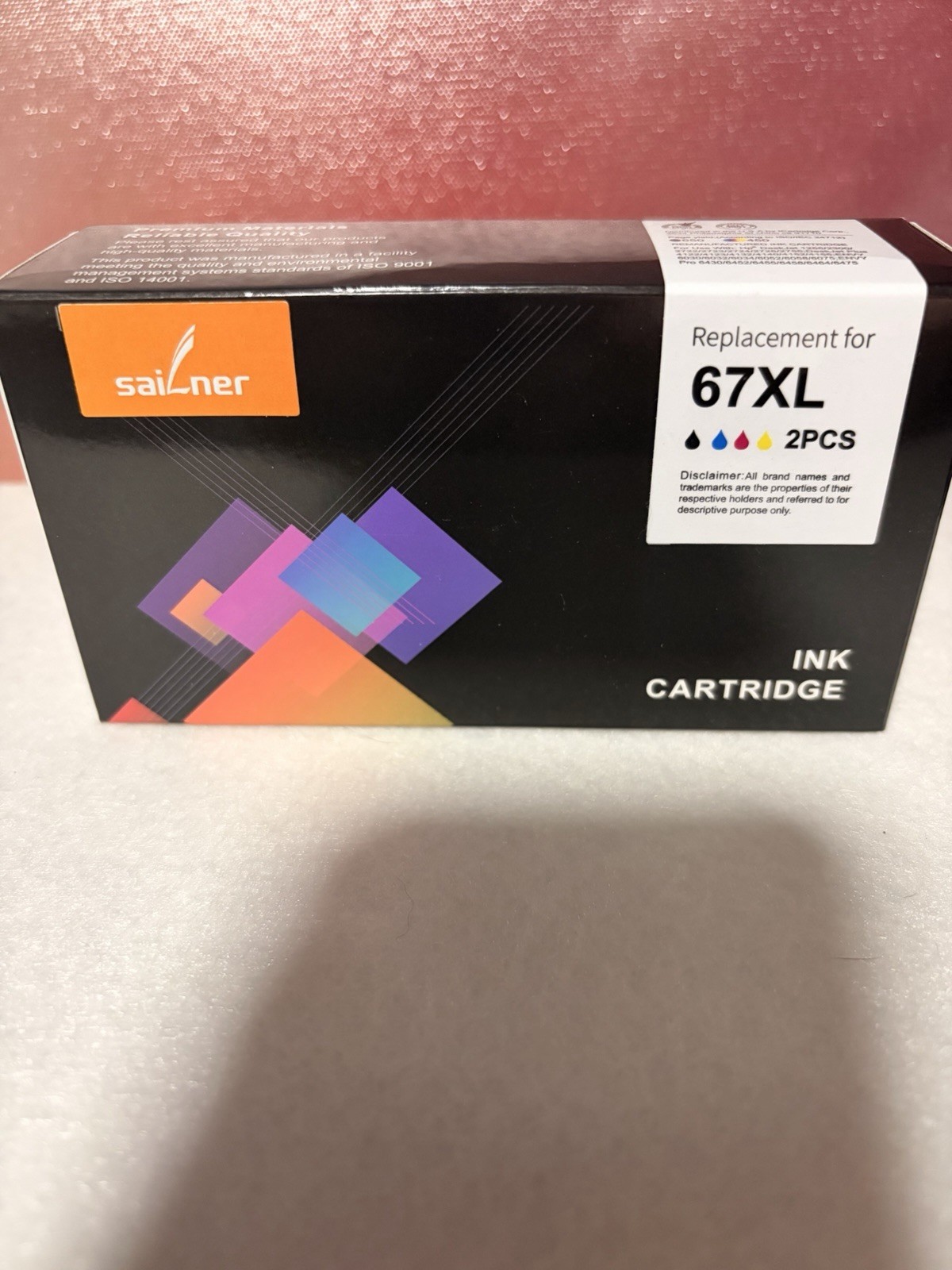 Sailner 67XL Compatible Ink Cartridge 2-Pack Black & Tri-Color for HP 6055