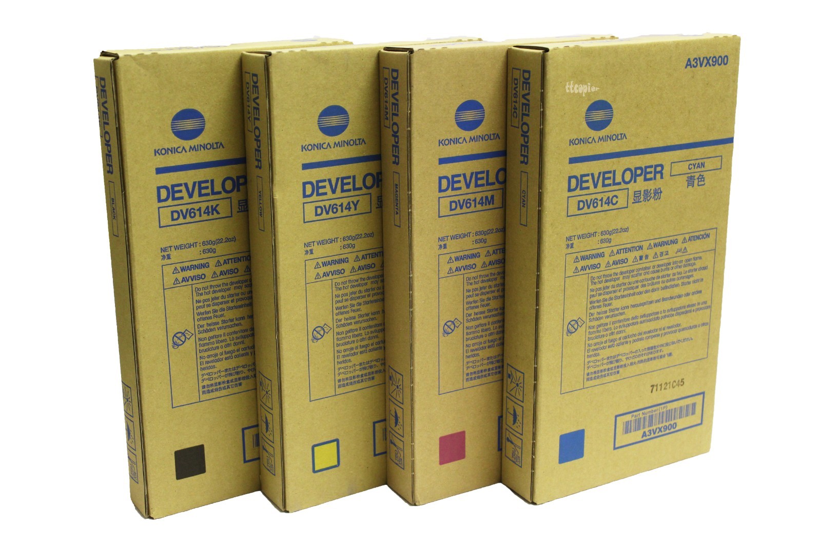 DV614 CMYK Genuine Konica Minolta SET, Developer For Press C1060
