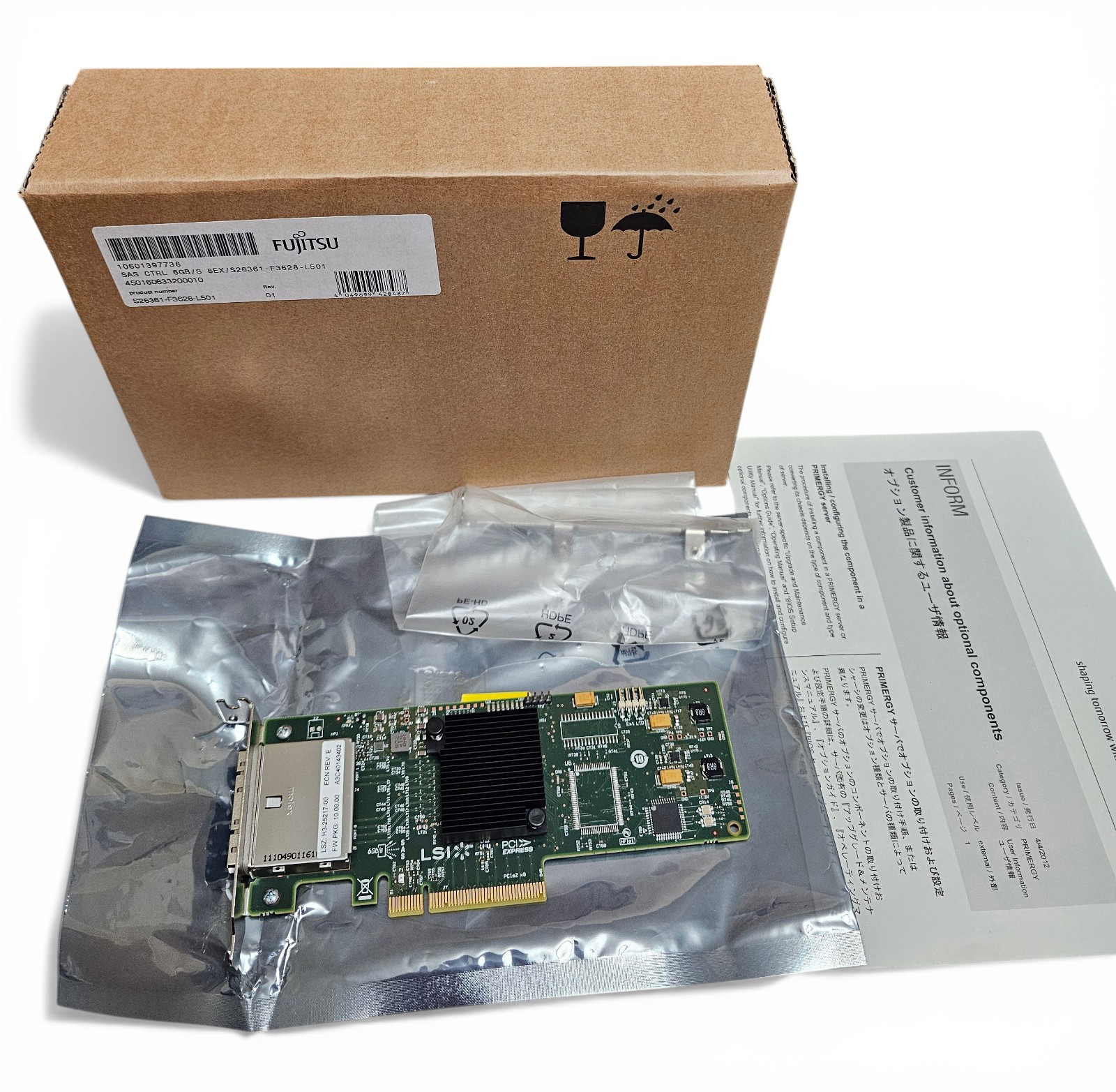 Fujitsu LSI 9200-8e 8-Port Ext 6Gb/s SAS HBA S26361-F3628-L501 ZFS - NOS
