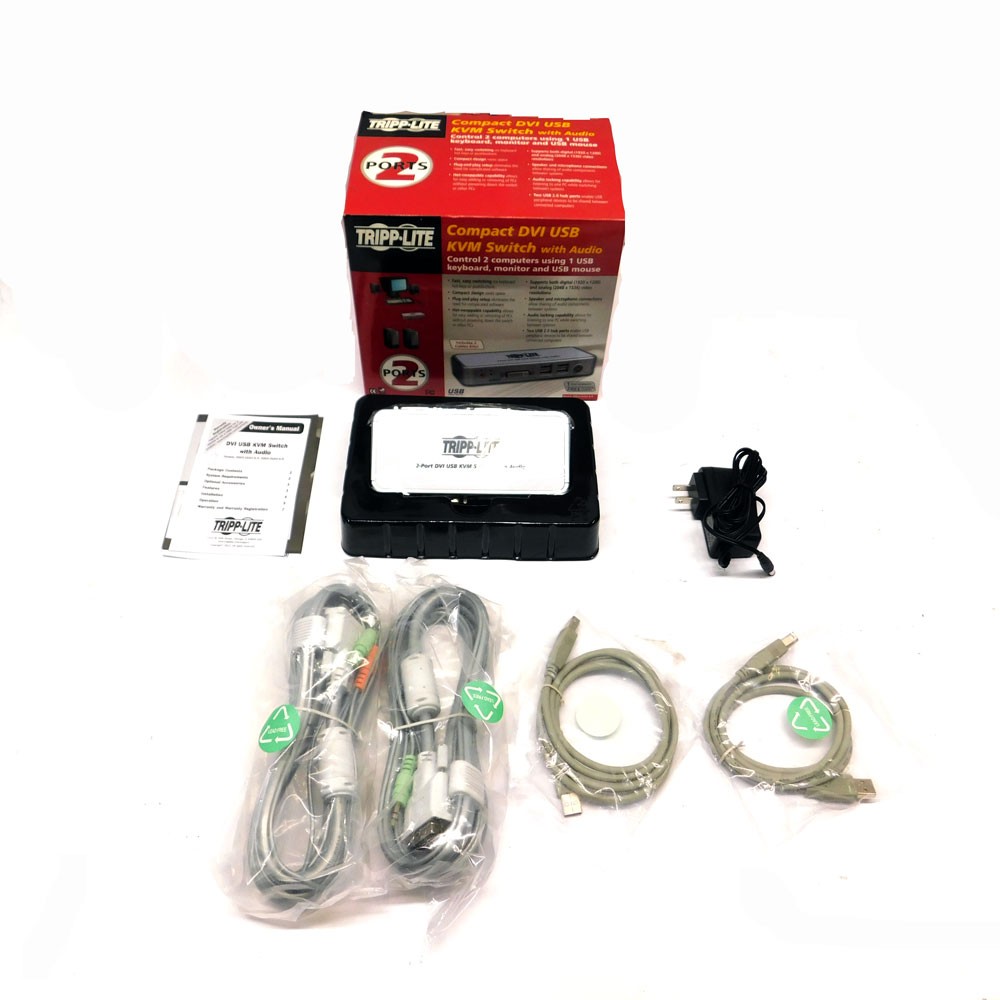 NEW Tripp Lite B004-DUA2-K-R 2 Port Compact USB 2.0 KVM Switch w/ Audio