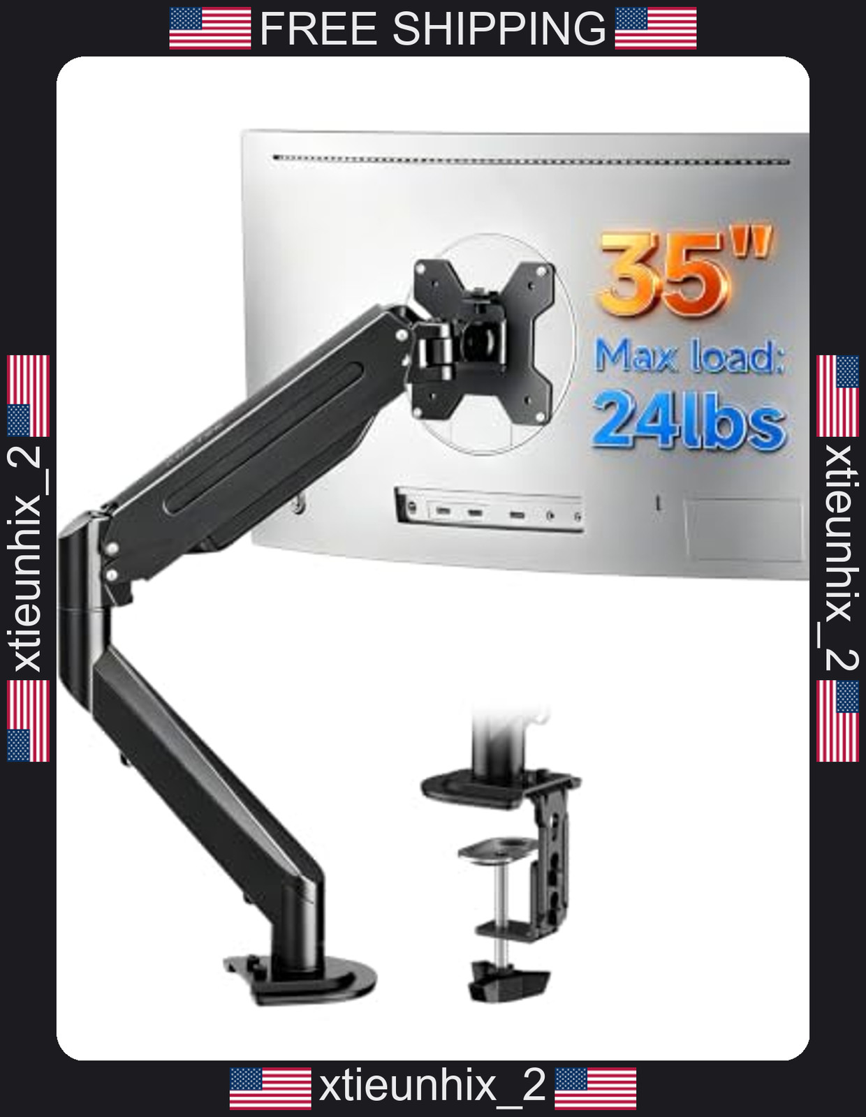 Single Monitor Arm for 17-35 Inch Screens with Full Motion Adjustment
