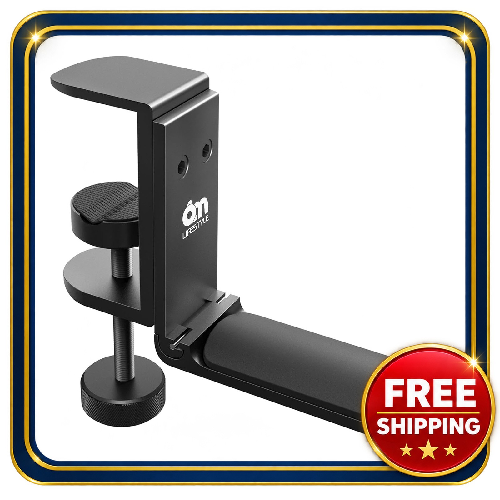 Desk headphone hook holder clamp foldable space-saving cable organizer