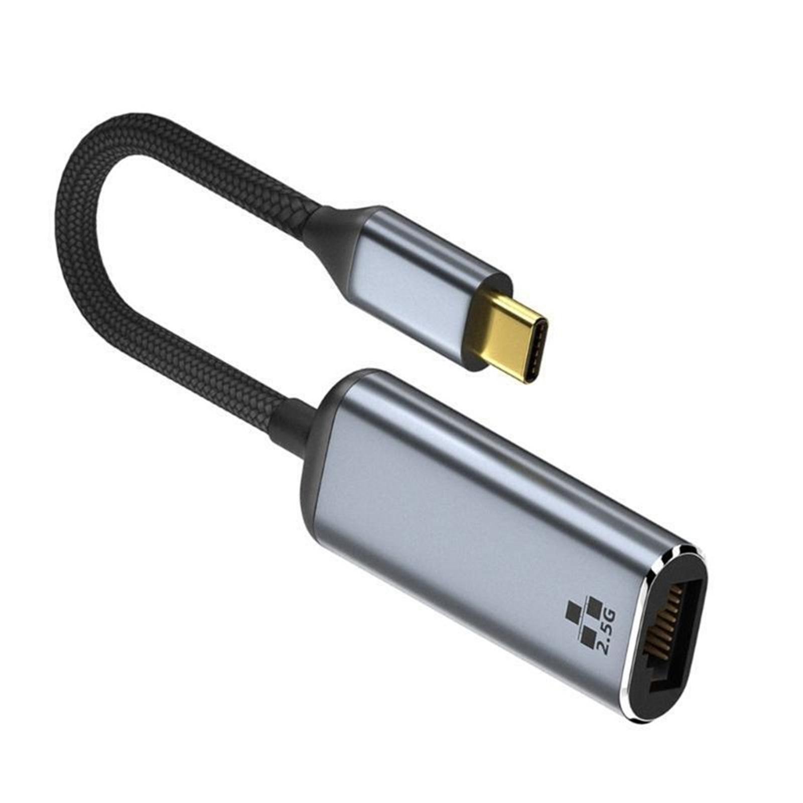 2500Mbps Type C to RJ45 Ethernet Adapter 10/100/1000M 2.5Gb USB Gigabit E