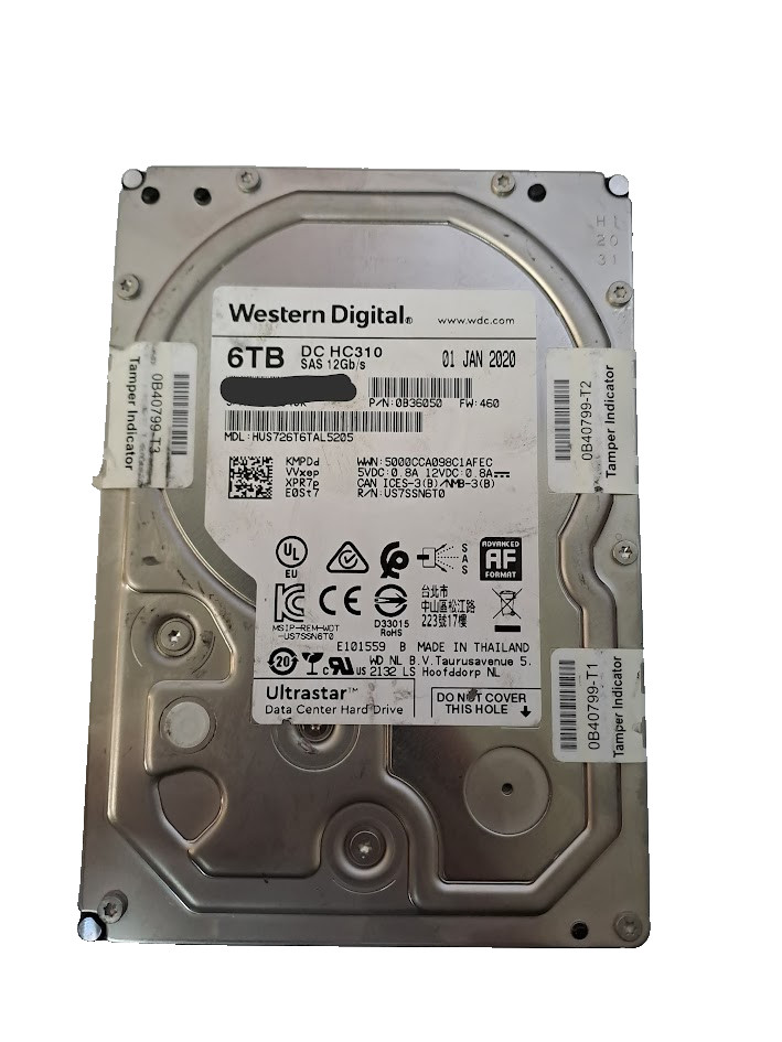 HGST Ultrastar 7K6 HUS726T6TAL5205 6TB 3.5" SAS Internal Hard Drive
