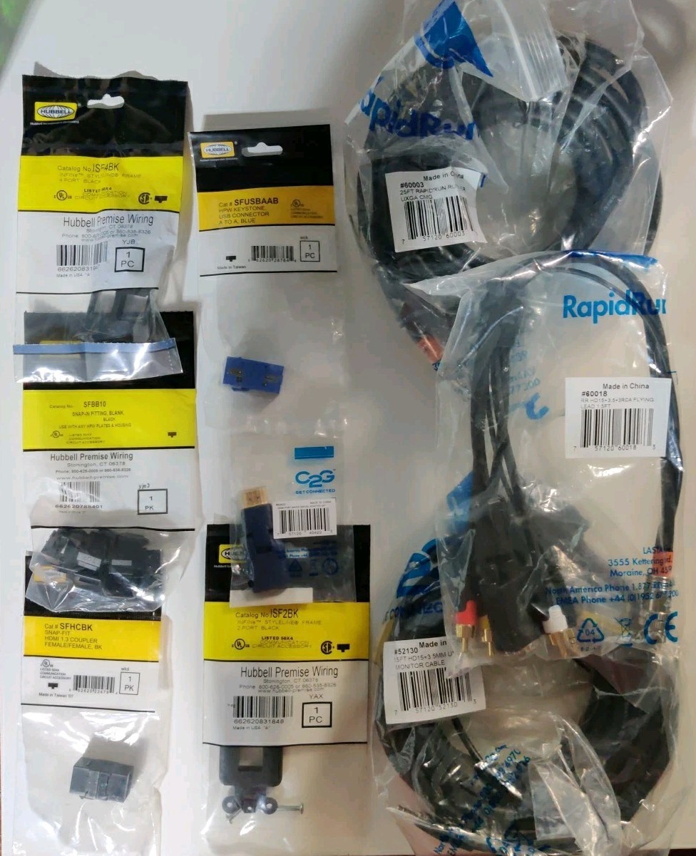 Hubbell Premise Wiring & C2G Commercial AV Networking Installation Lot - NIB/NOS