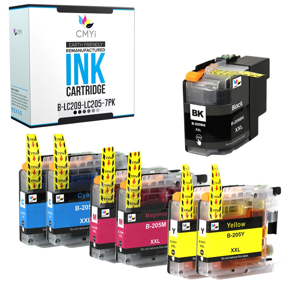 7PK Compatible CMYi LC209 LC205 Ink Cartridges Combo fits Brother MFC-J5620DW