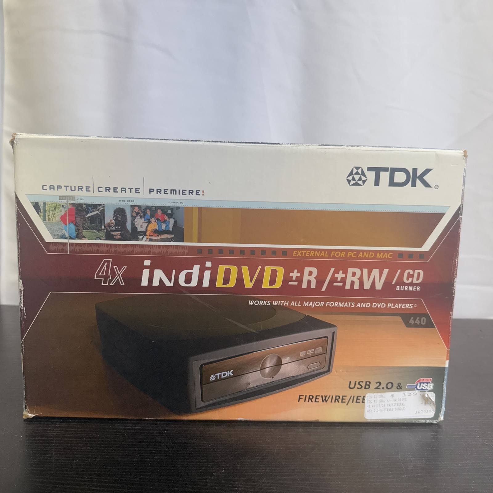 TDK 4X IndiDVD R/RW/CD Burner Pc/Mac With All Cords, Software, & Original Box￼￼