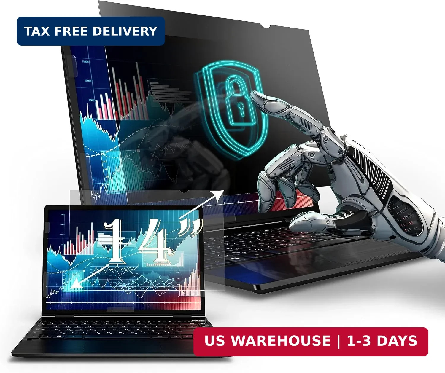 Privacy Screen Filter for 14 Inches Laptop, Anti-Glare and Anti Blue Light Scree