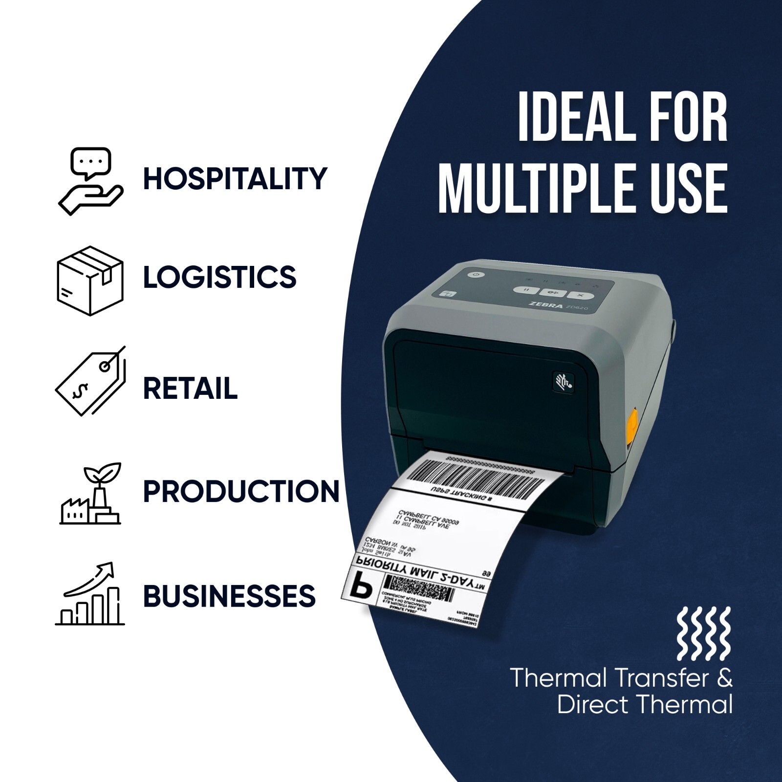 Expertly Restored 🥇Zebra ZD420 Direct & Thermal Transfer Label Printer BT WiFi