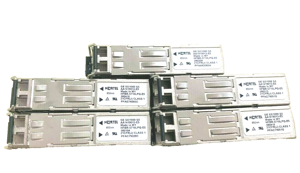Nortel AA1419013-E5 Transceiver Module 1000 Base SX 850nm 550m LOT OF 5 