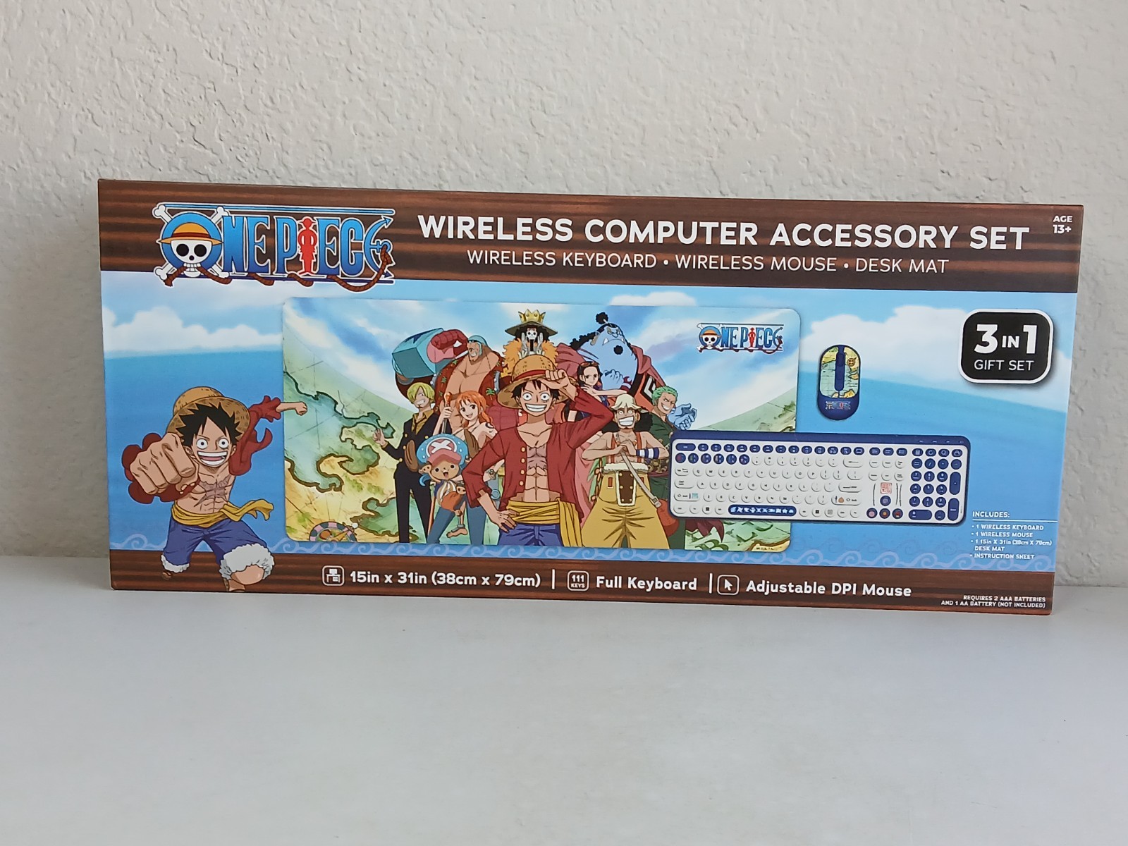 ONE PIECE Wireless 3-in-1 Computer Accessory Set Keyboard Mouse Desk Mat Sealed