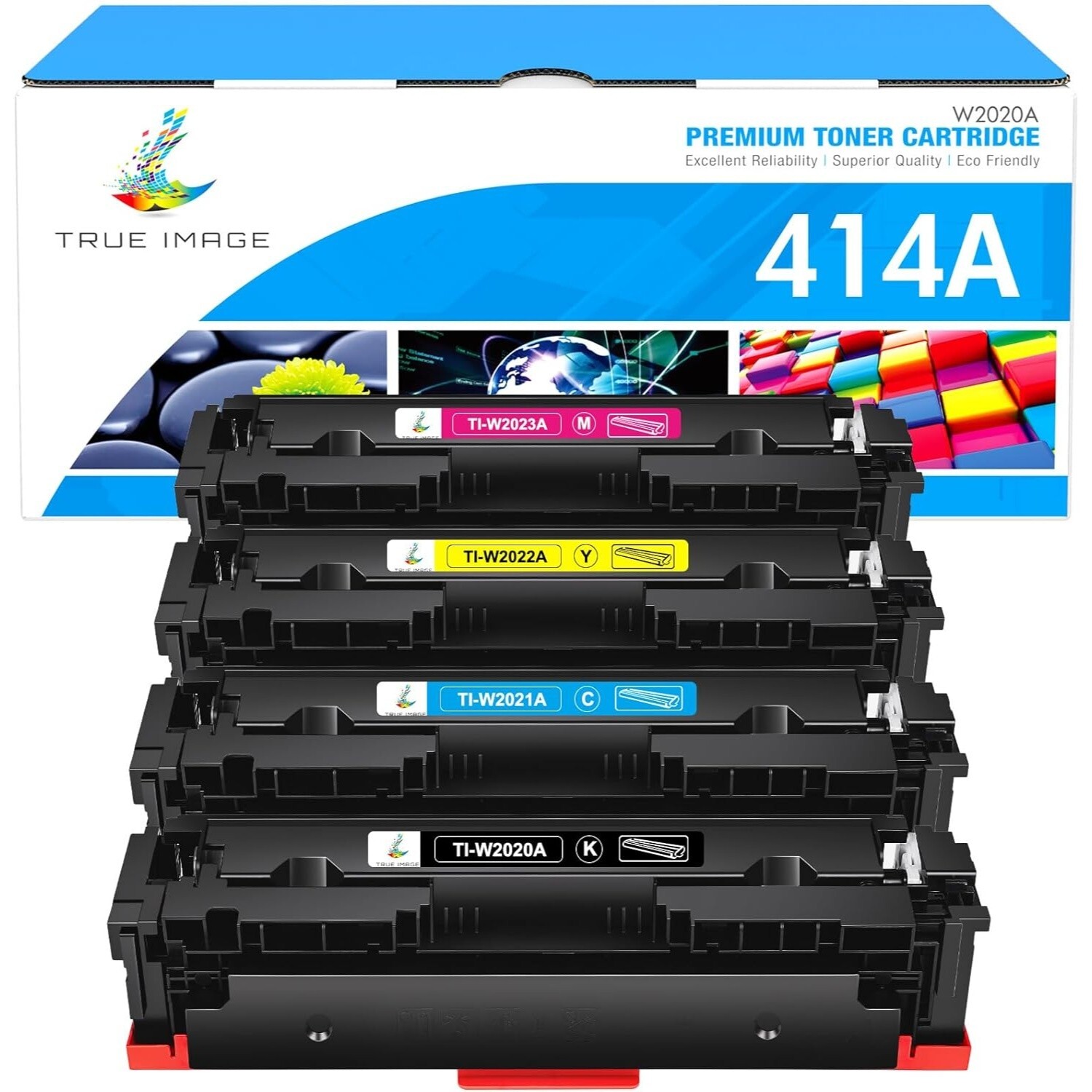 TRUE IMAGE Compatible 414A Toner Cartridge Replacement for HP 414A 414X No Chip
