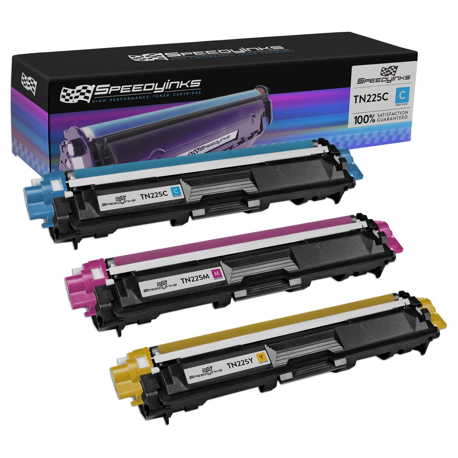 SPEEDYINKS Compatible Toner Replacement for Brother TN225 (CMY, 3-Pk)