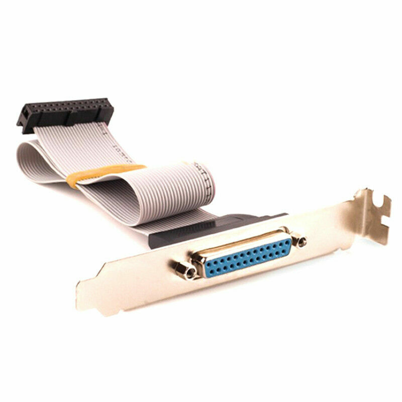 DB25 LPT1 Parallel 25-Pin Printer Port Full Height Bracket 12" Cable 1PC USA