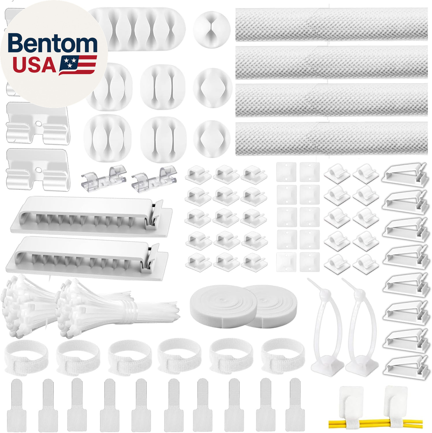 [313Pcs] Cable Management Kit, 67 Adhesive Cable Clips,  Desk Cord Organizer, 22