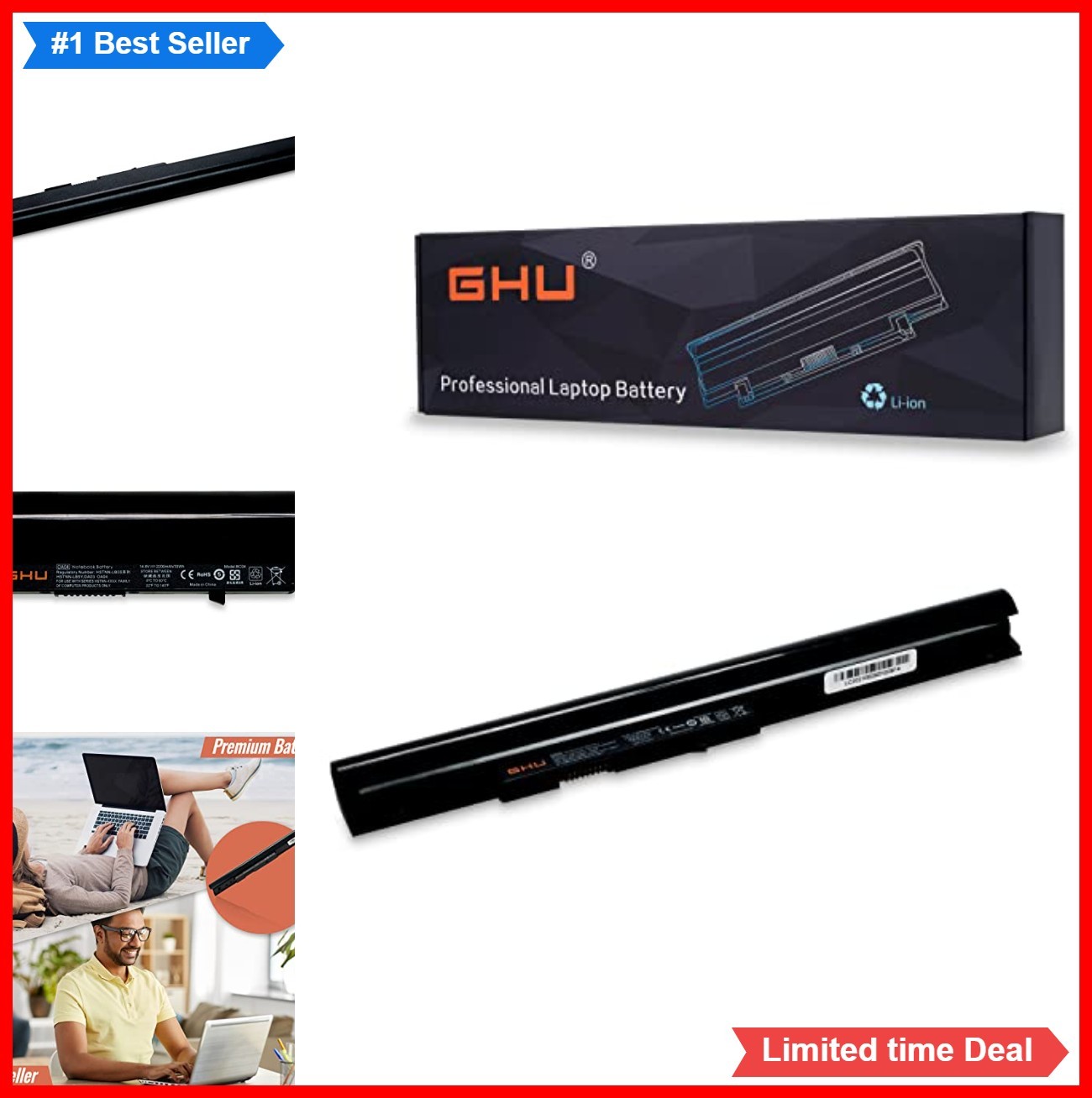 Laptop Battery 14.8V 2600mAh Li-Ion Rechargeable Replacement for 240 250 255
