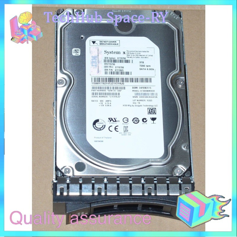 NEW IBM Server ST3000NM003 Hard Disk 3TB 7.2K SATA 3.5 81Y9799 81Y3865 81Y9798