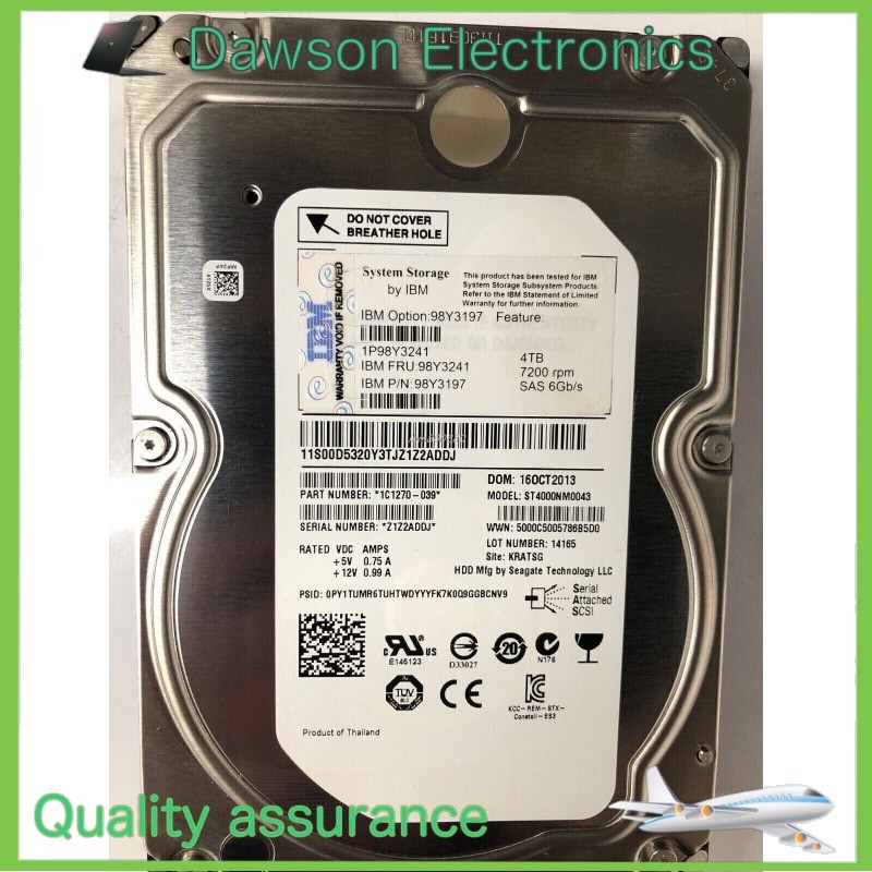 IBM XIV 4TB 7.2K RPM SAS 6Gb 98Y3197 98Y3241 0986650-03 00D5320 Hard Drive HDD