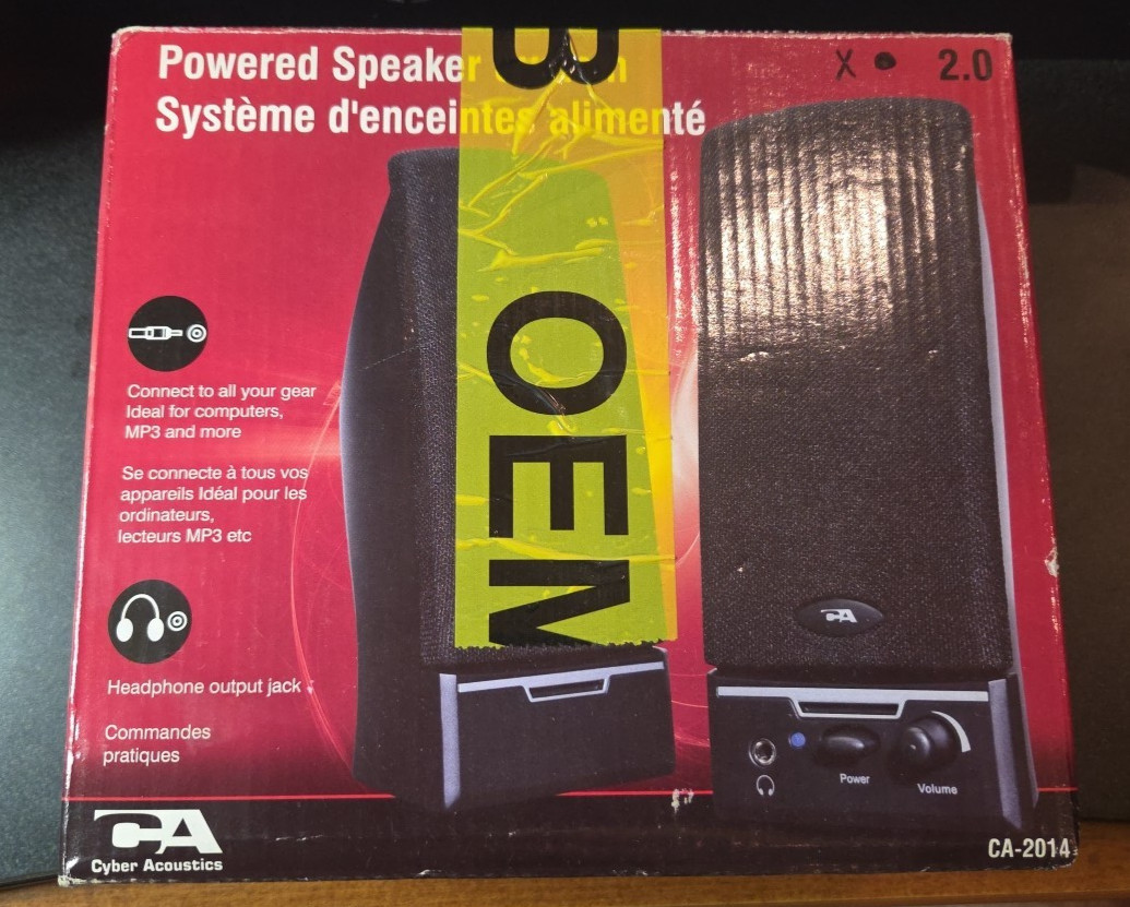 CYBER ACOUSTICS CA-2014 AMPLIFIED SPEAKER SYSTEM COMPUTER