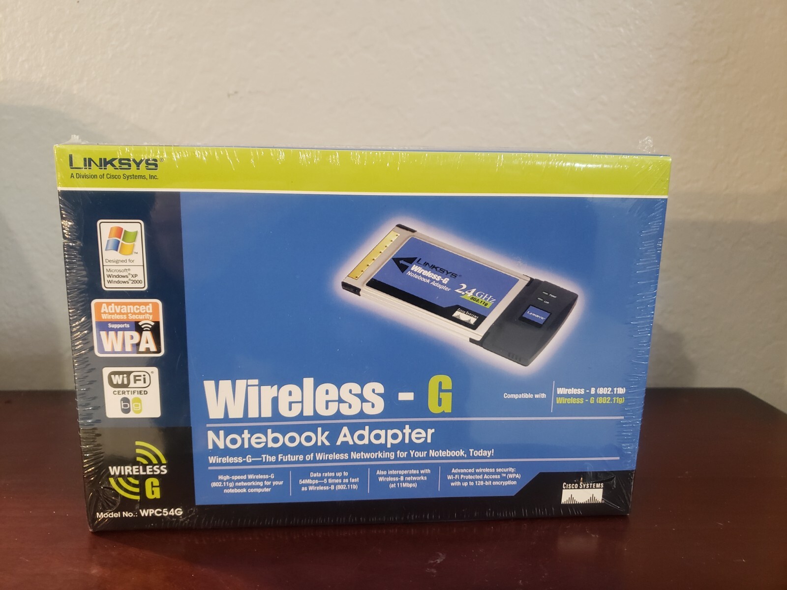 Cisco Linksys WPC54G Wireless-G Notebook Adapter CardBus Adaptor Card Laptop PC