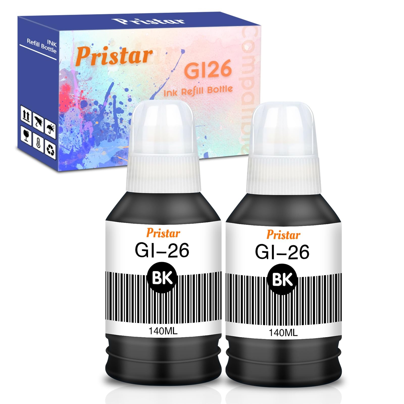 GI-26 Black Ink Refill Bottles Compatible for Canon MAXIFY GX7021 GX7120 GX4020