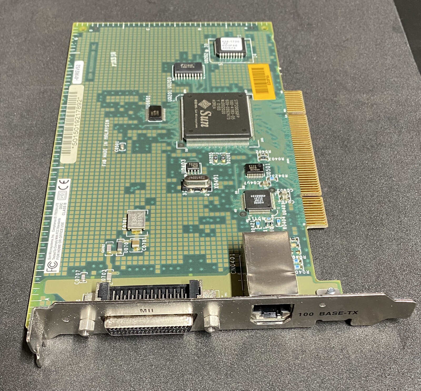 501-5019 Sun Microsystems 100BaseTX FastEthernet PCI Adapter Option# X1033A Pull