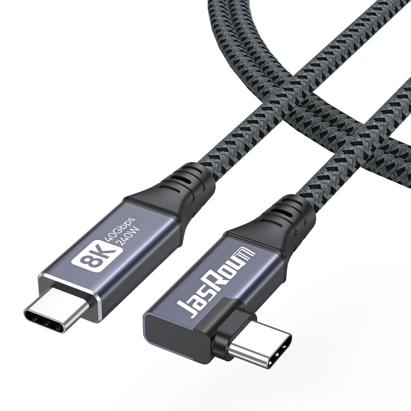 Right Angle USB C Cable 3ft for Thunderbolt 4, USB4 40Gbps Data/8K 3 Feet