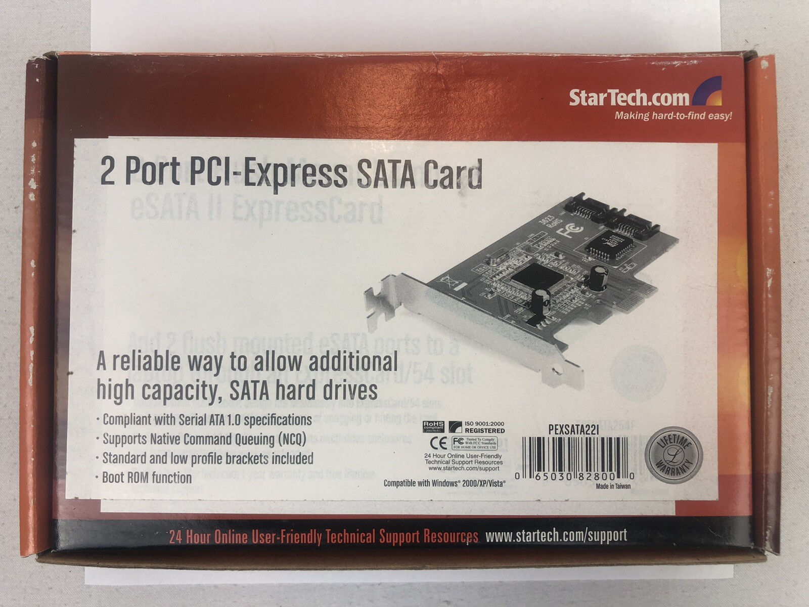 2 Port PCI-Express SATA Card StarTech PEXSATA22 NIB (T4)