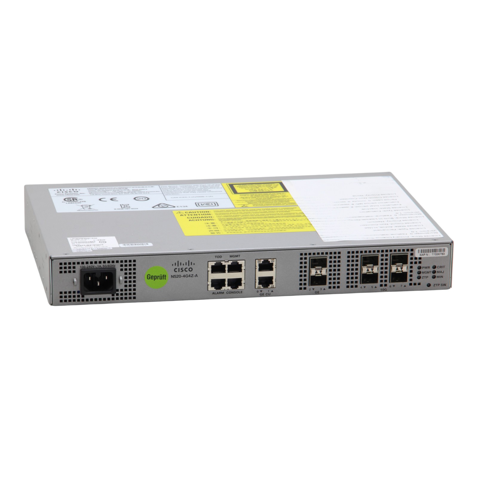 Cisco N520-4G4Z-A 4x GbE RJ-45 4x 10GbE SFP+ Network Convergence System Router