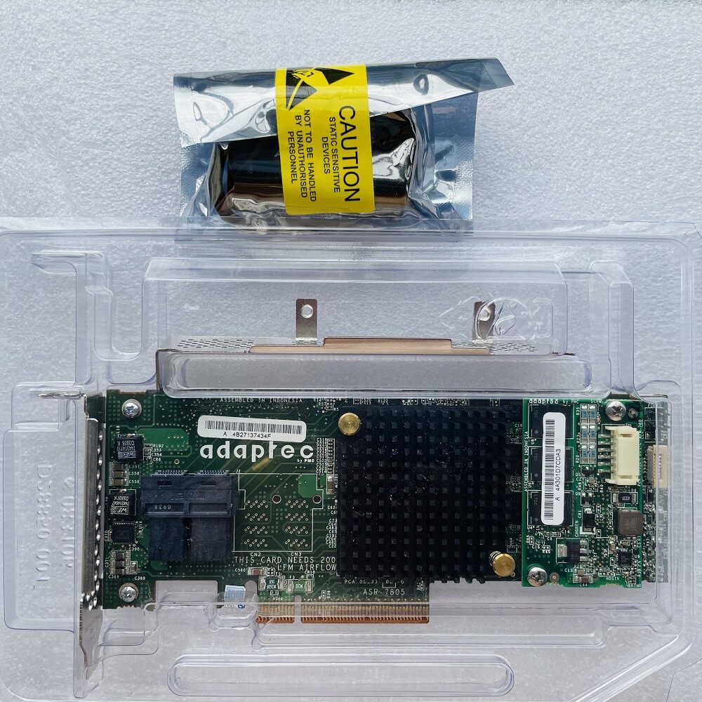 Adaptec ASR-7805 1G 6GB/s SAS PCIe RAID Controller Card 1GB Cache w/ Batter