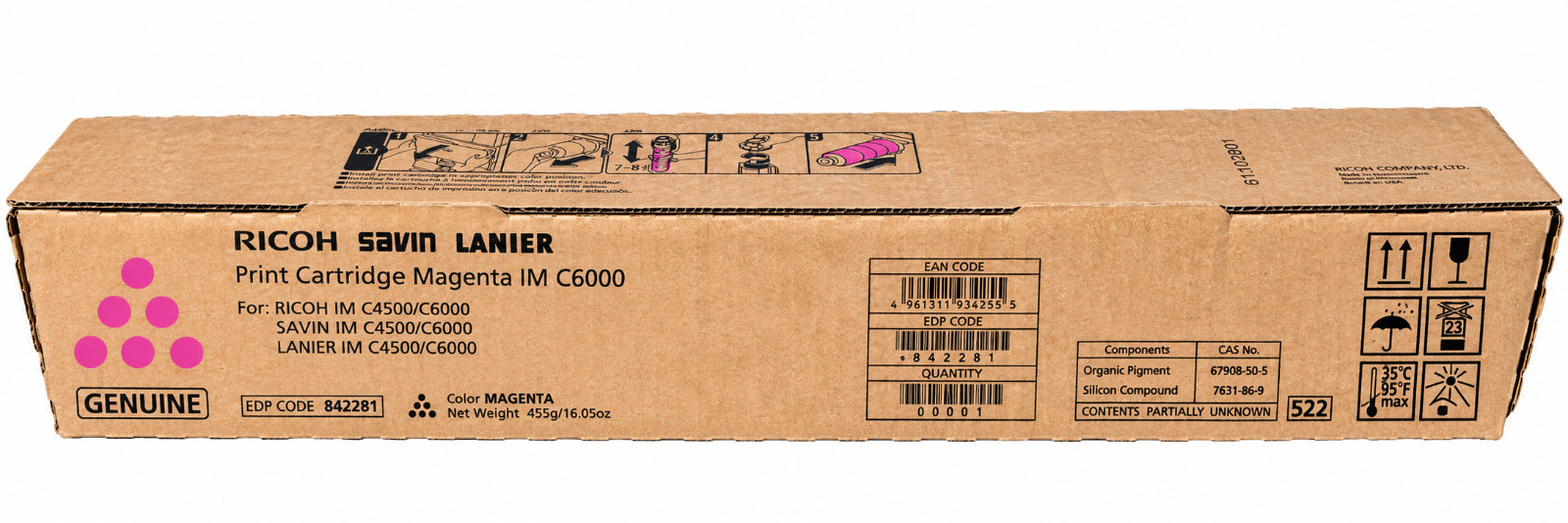 Genuine Ricoh IM C6000 Magenta Toner Cartridge (IM C4500/C6000) EDP 842281